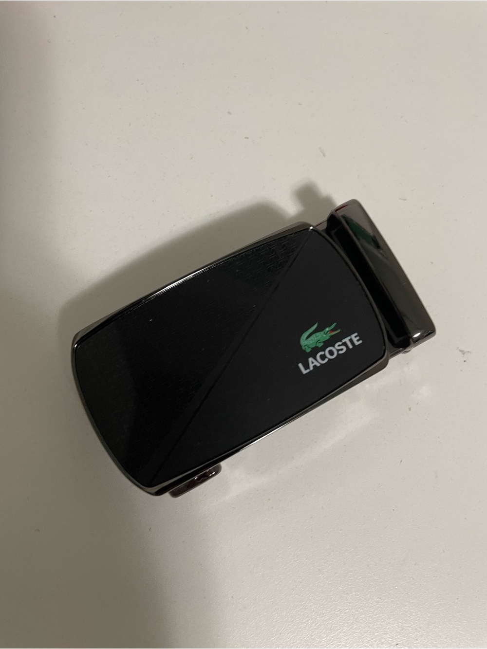 Lacoste Men’s Black Logo Belt Buckle